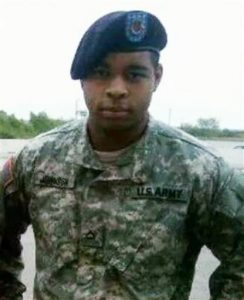 Micah Johnson in Army regalia. 
